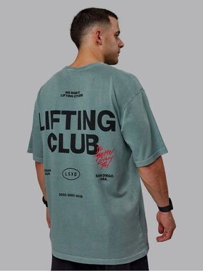 LSKD Washed Lifting Club Heavyweight Oversize Tee Storm-Black